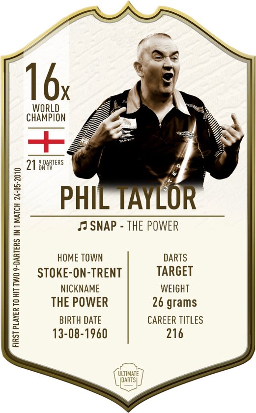 Ultimate Darts Card Immortals Phil Taylor - Darts van Ultimate