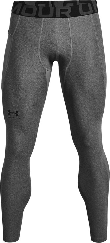 Under Armour UA HG Armour Leggings-GRY Heren Sportbroek - Carbon Heather - Zwart van Merkloos