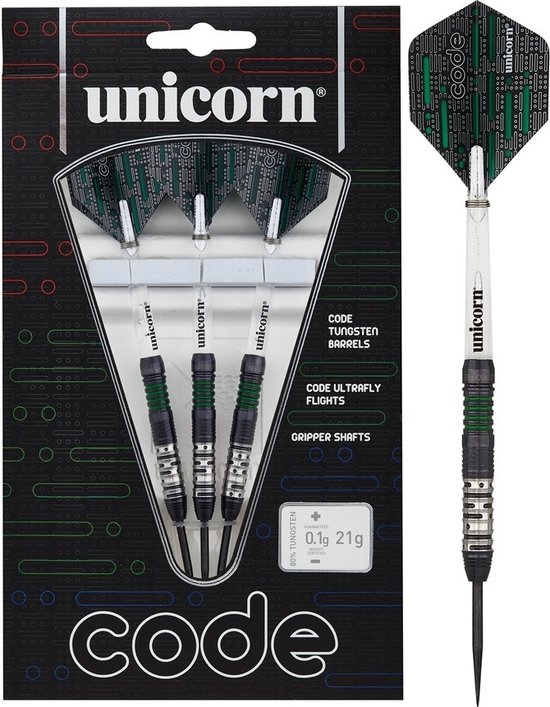 Unicorn Code 80% Black Green - Dartpijlen - 22 Gram van Unicorn