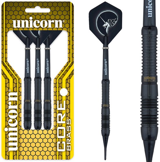 Unicorn Core Plus Black Brass Soft Tip - Dartpijlen 17 Gram