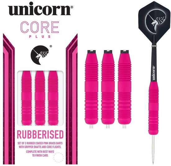 Unicorn Core Plus Rubberised Pink - Dartpijlen