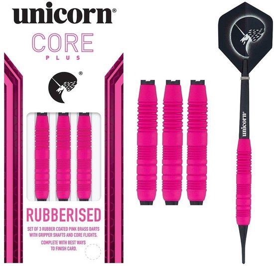Unicorn Core Plus Rubberised Pink Soft Tip - Red - Soft Tip Darts
