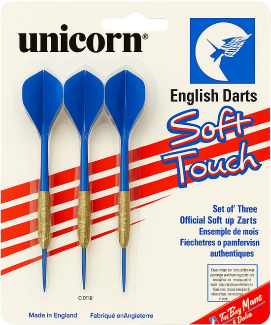 Unicorn Dartpijlen Soft Tip Set – 3 Stuks – Dartspijlen voor Elektronisch Darten – Blauw