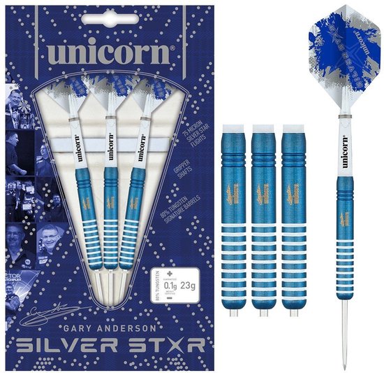 Unicorn Gary Anderson Silver Star 80% - Dartpijlen - 25 Gram van Unicorn