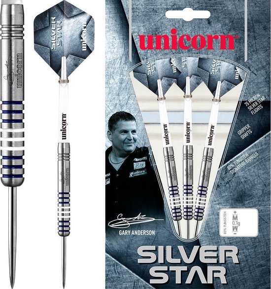 Unicorn Gary Anderson Silverstar 80% P1 - Dartpijlen - 25 Gram van Unicorn