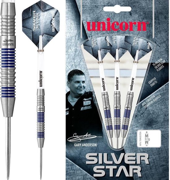 Unicorn Gary Anderson Silverstar 80% P2 - Dartpijlen - 22 Gram van Unicorn