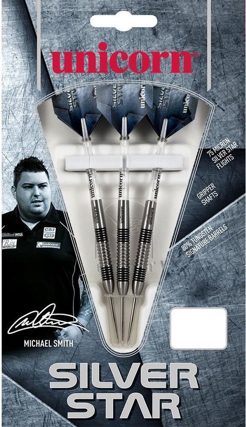 Unicorn Silverstar Michael Smith 80% - Dartpijlen - 26 Gram van Unicorn