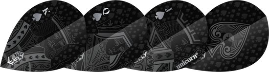 Unicorn Ultrafly Royal Flush Black XTRA - Dart Flights van Unicorn
