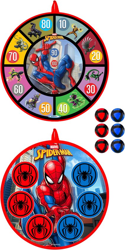 Vedes dartbord Spider-Man met ballen - speelgoed dartspel. van Merkloos