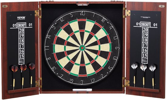 VEVOR dartkastenset officieel dartbord MDF darts 45x3,8cm 6 darts