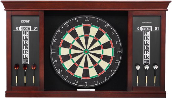 VEVOR Dartkastset Officieel Dartbord MDF Darts 45x3,8cm Dartbord van Merkloos