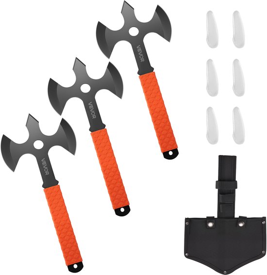 VEVOR Werpenbijlen en Tomahawks Set 340,4mm 3 Stuks Driekantige Werpbijlen van Merkloos