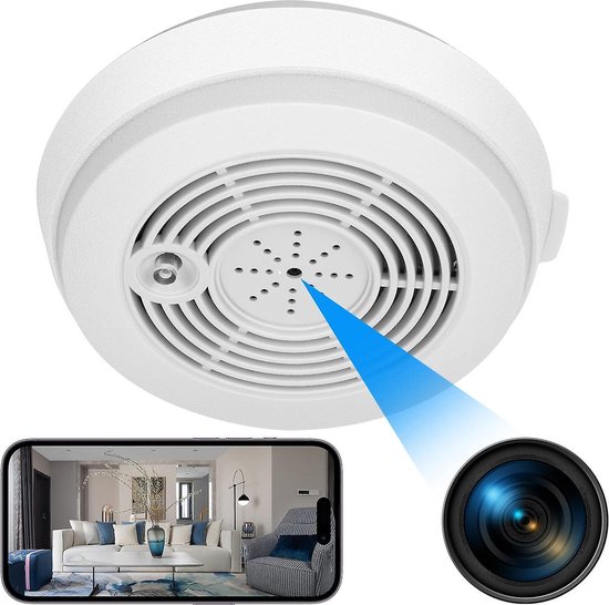 Viatel Rookdetector 1080p WiFi Camera Smoke Detector plafond draadloze camera bewegingsdetectie huisbeveiliging Video Surveillance Remote Monitor (Size : Camera with 32G Card) van Viatel
