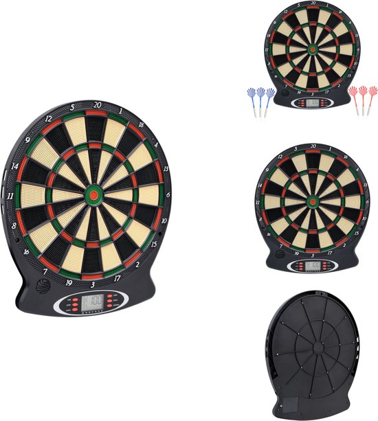 vidaXL Elektrisch Dartbord - Elektrische Dartborden - Elektronisch Dartbord - Dartspel - Dartbord elektrisch met darts polypropeen zwart van VidaXL