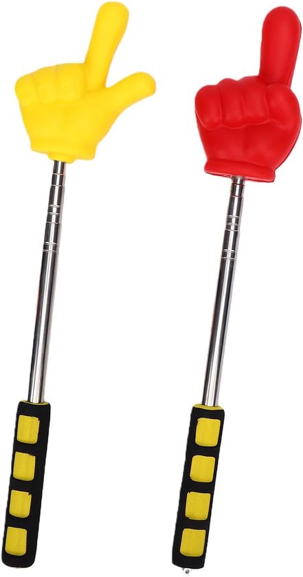 Vinger Pointer Stick - Uitschuifbare Aanwijzer - Presentaties Geven - Stevig Duurzaam Plastic - 2 Stuks - Zwart