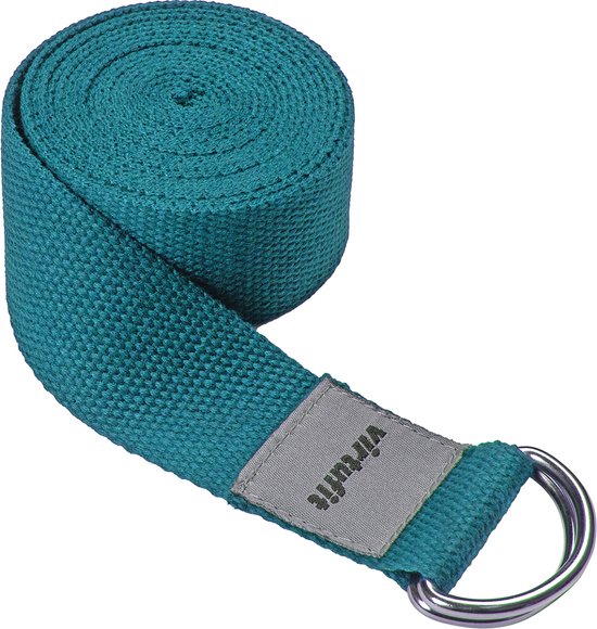 VirtuFit Premium Yoga Riem - Yoga strap - Katoen - 250 cm - Ocean Green - Yogastrap van VirtuFit