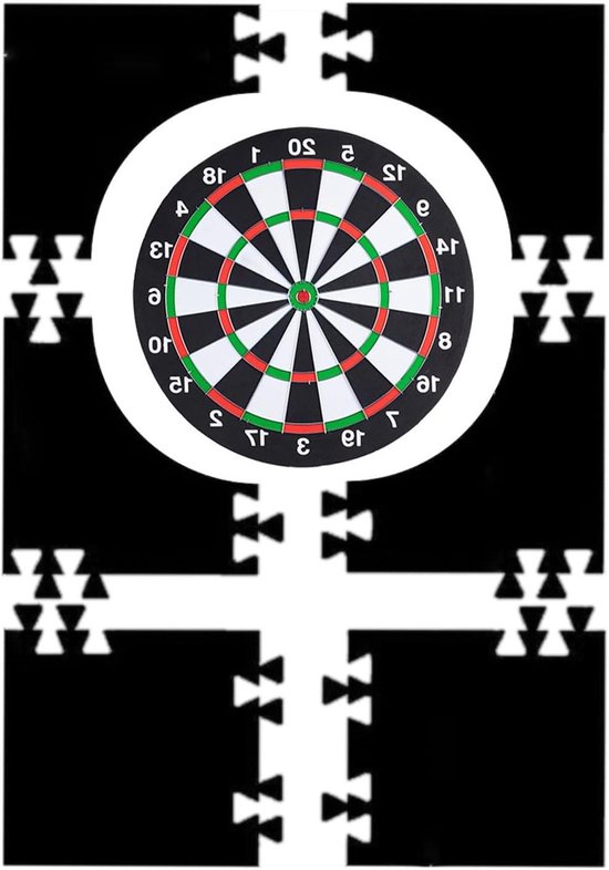 Wandbescherming Dartbord - Dartbord Houder - Muren Beschermen - Splitsbare Ring - 6 stuks - Zwart