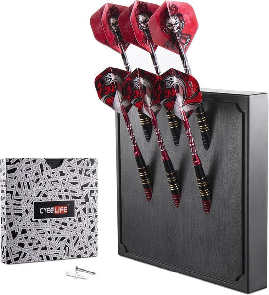 Wandgemonteerde Darthouder voor 6 Sets Staal/Softtip Darts - Geschikt voor Alle Dartborden en Omgevingen van Merkloos