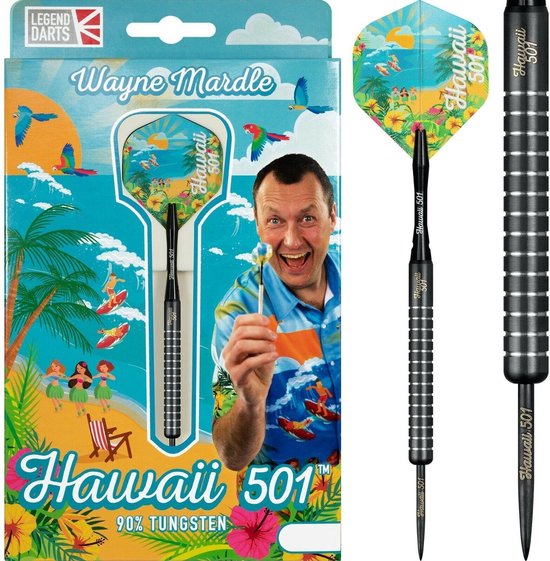 Wayne Mardle Hawaii 501 90% Black - Dartpijlen - 22 Gram van Target