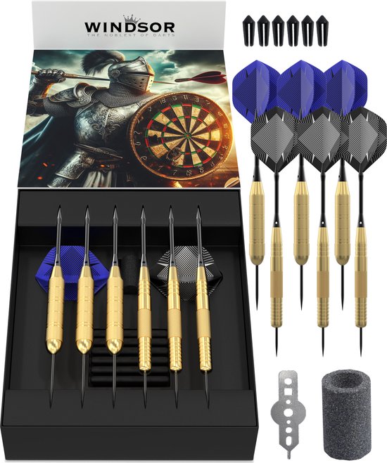 Windsor Dartpijlen Set - 23 & 24 Gram - Flight protectors - Slijper van WINDSOR