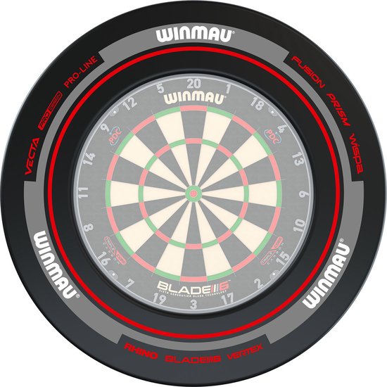 Winmau Advance Black Red Dart Surround van Merkloos