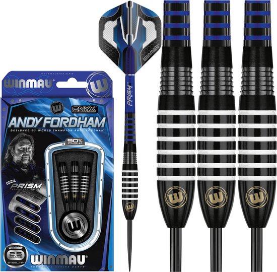 WINMAU - Andy Fordham Onyx: Steeltip Tungsten Dartpijlen Professioneel - 25g van Winmau