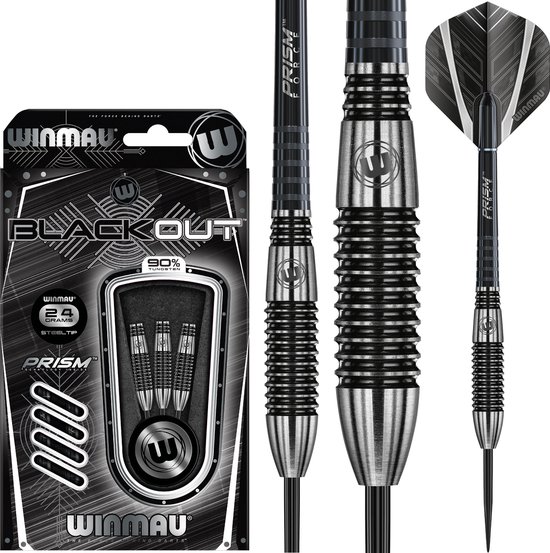 WINMAU - Blackout 2: Steeltip Tungsten Dartpijlen Professioneel - 24g van Winmau
