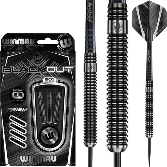 WINMAU - Blackout: Steeltip Tungsten Dartpijlen Professioneel - 22g van Winmau