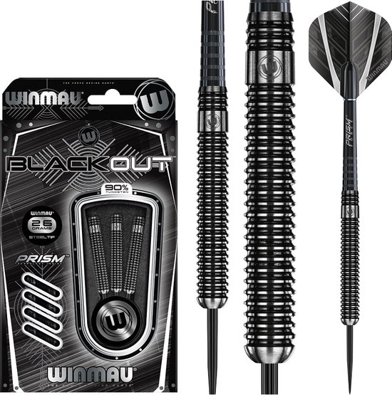 WINMAU - Blackout: Steeltip Tungsten Dartpijlen Professioneel - 26g van Winmau