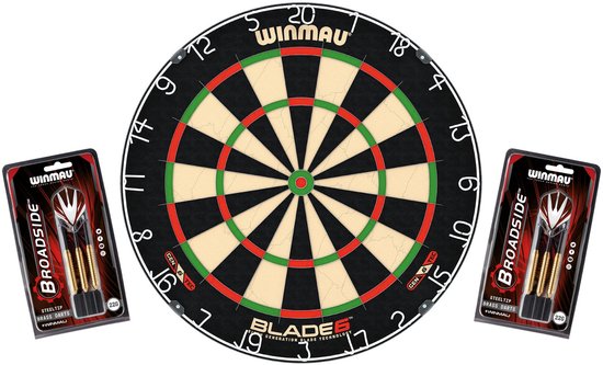 Winmau Blade 6 Dartbord - Professioneel - Sisal - Inclusief Steeldarts van Winmau