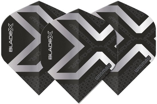 Winmau Blade X Prism Delta Metallic Black Silver - Dart Flights van Merkloos
