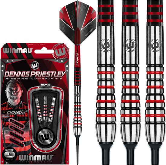 WINMAU – Dennis Priestley: Softip Dartpijlen Professioneel - 18 gram van Winmau