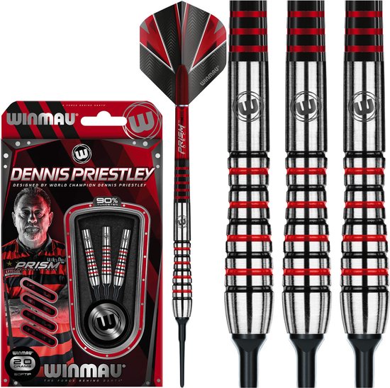 WINMAU – Dennis Priestley: Softip Dartpijlen Professioneel - 20 gram vat/22 gram totaal gewicht van Winmau