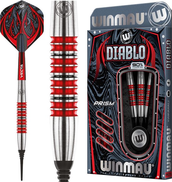 WINMAU - Diablo (Torpedo) Dartpijlen Professioneel  - 18g Barrel/20g Full Weight Soft Tip van Winmau