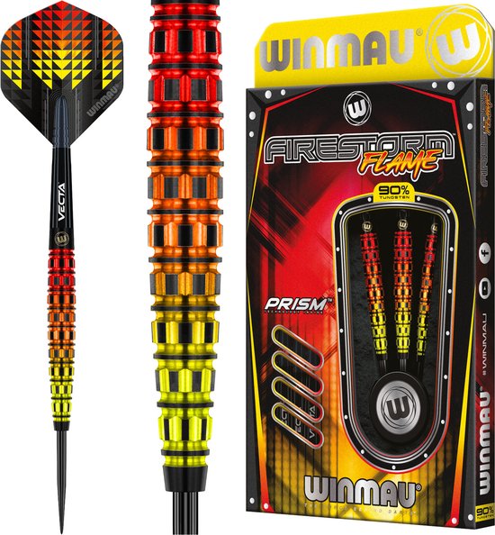 WINMAU - Firestorm Flame (Tapered): Steeltip Tungsten Dartpijlen Professioneel - 25g van Winmau
