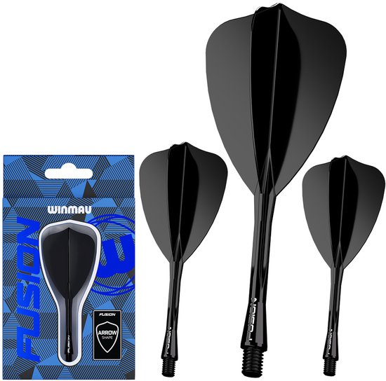 Winmau Fusion Arrow Black - Dart Flights Short van Winmau