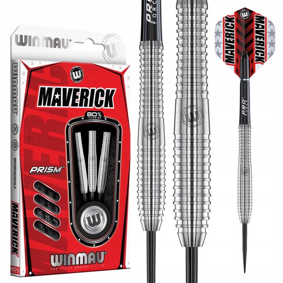Winmau Maverick 24g professionele wolfraamdarts met vleugels en schachten van Merkloos