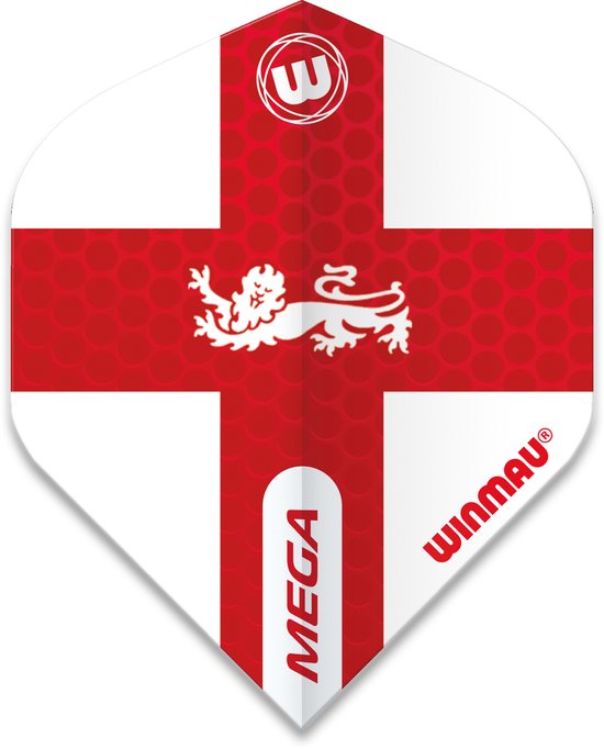WINMAU - Mega Standard England Dartvluchten - 1 set per pakket van elke flight (3 Dartvluchten in totaal) van Winmau
