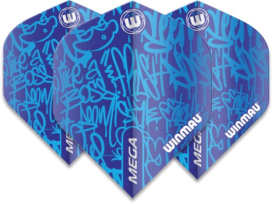 Winmau Mega Standard Graphic Blue - Dart Flights van Winmau