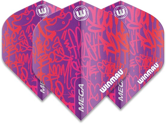 Winmau Mega Standard Graphic Pink - Dart Flights van Merkloos