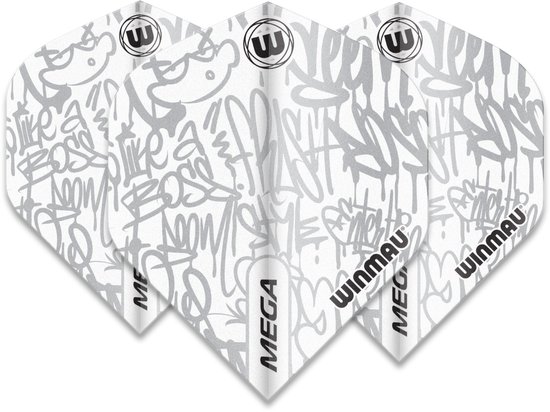 Winmau Mega Standard Graphic White - Dart Flights van Merkloos