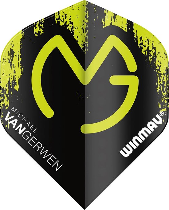 WINMAU - Mega Standard MVG Groen en Zwart Dartvluchten - 1 set per pakket (3 dartvluchten in totaal) van Winmau