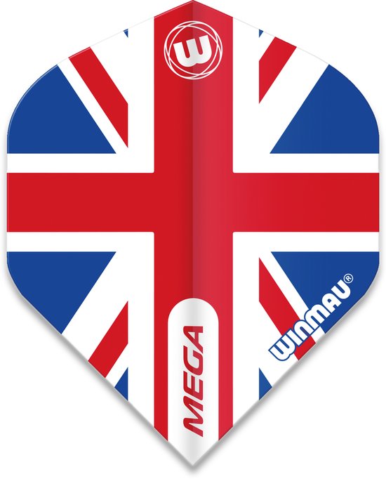 WINMAU - Mega Standard Union Jack Dartvluchten - 1 set per pakket van elke flight (3 Dartvluchten in totaal) van Winmau