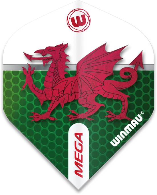 WINMAU - Mega Standard Wales Dartvluchten - 1 set per pakket van elke flight (3 Dartvluchten in totaal) van Winmau