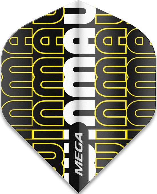 WINMAU - Mega Standard Winmau Logo Geel Dartvluchten - 1 set per pakket van elke flight (3 Dartvluchten in totaal) van Winmau