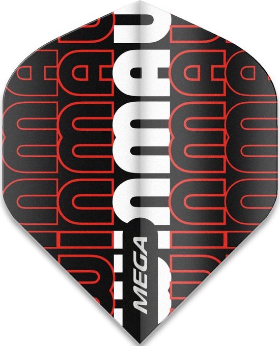 WINMAU - Mega Standard Winmau Logo Rood Dartvluchten - 1 set per pakket van elke flight (3 Dartvluchten in totaal) van Winmau