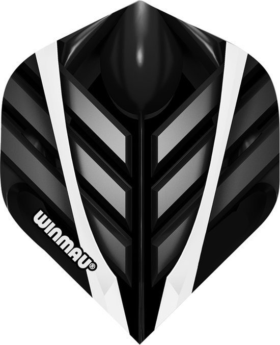 WINMAU - Mega Standard Zwart, Wit en Grijs Dartvluchten - 1 set per pakket van elke flight (3 Dartvluchten in totaal) van Winmau