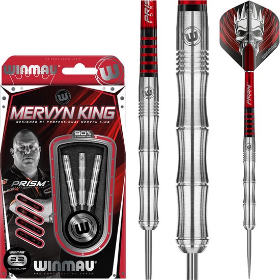 WINMAU - Mervyn King Signature Edition: Steeltip Tungsten Dartpijlen Professioneel - 22g van Winmau