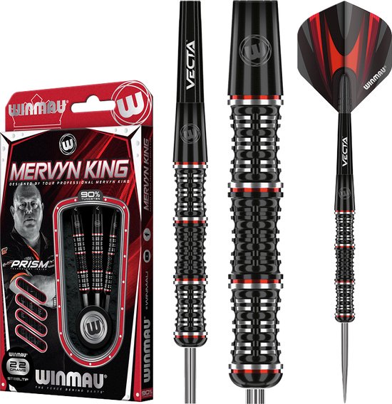 WINMAU - Mervyn King Special Edition: Steeltip Tungsten Dartpijlen Professioneel - 22g van Winmau