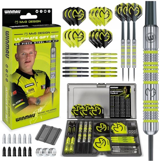 Winmau Michael van Gerwen Dartset 50 Delen met Koffer van Merkloos